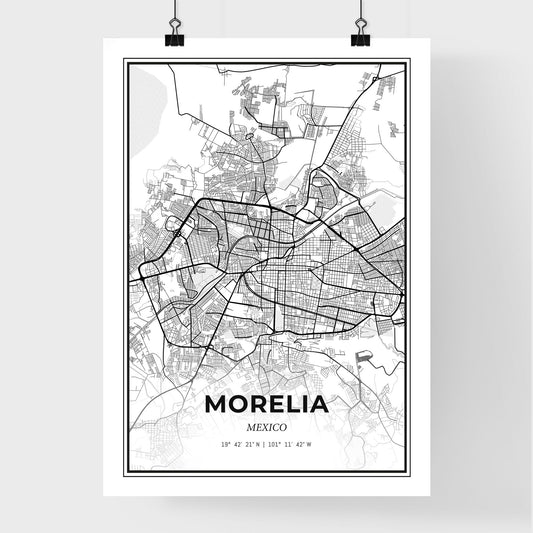 Morelia Mexico - Premium City Map Poster