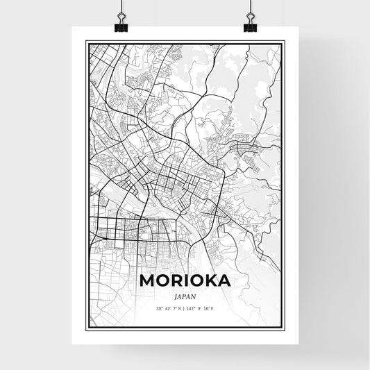 Morioka Japan - Premium City Map Poster