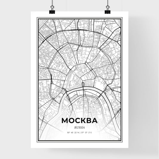 Moscow Russia - Premium City Map Poster