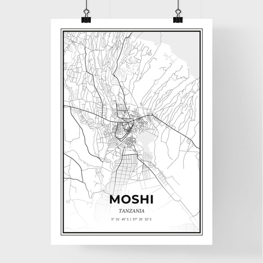 Moshi Tanzania - Premium City Map Poster
