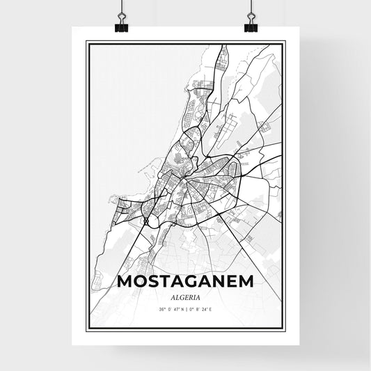 Mostaganem Algeria - Premium City Map Poster