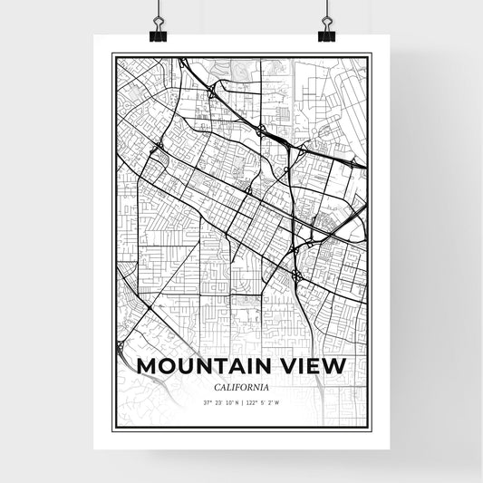 Mountain View California - Premium City Map Poster