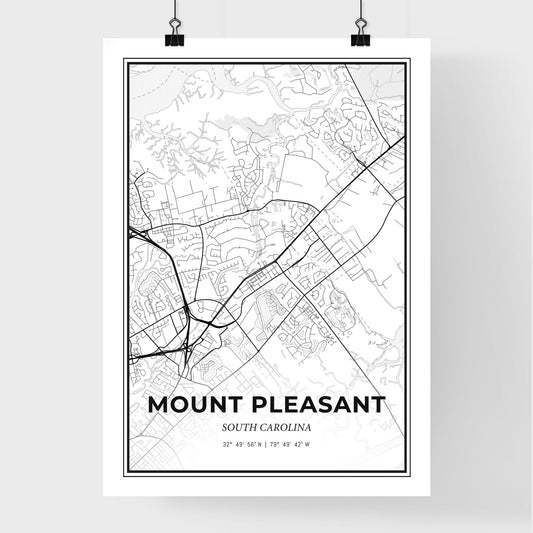Mount Pleasant South Carolina - Premium City Map Poster