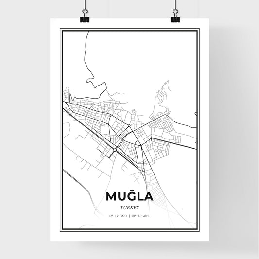 Muğla Turkey - Premium City Map Poster