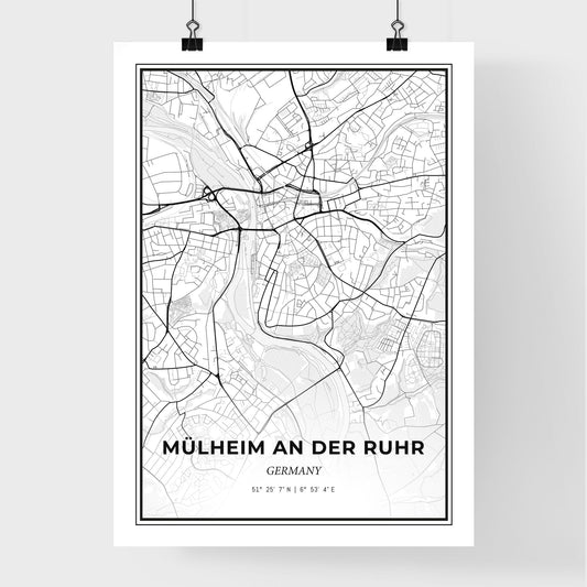 Mulheim an der Ruhr Germany - Premium City Map Poster