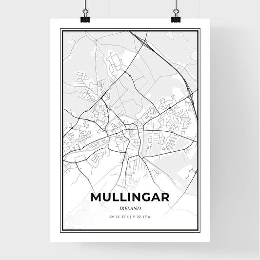 Mullingar Ireland - Premium City Map Poster