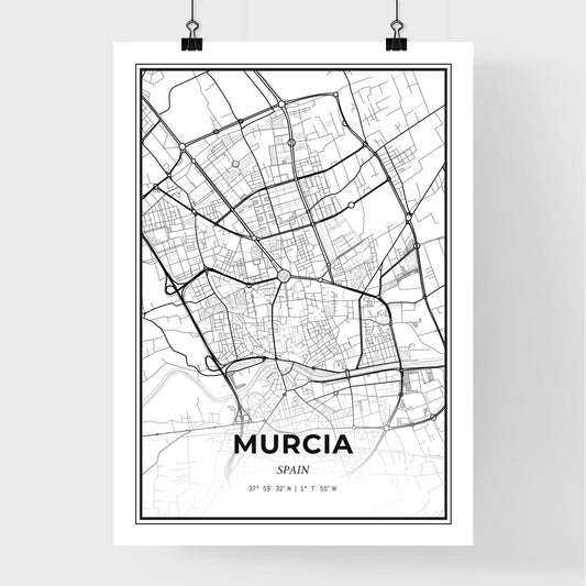 Murcia Spain - Premium City Map Poster