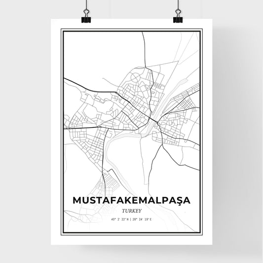 Mustafakemalpaşa Turkey - Premium City Map Poster