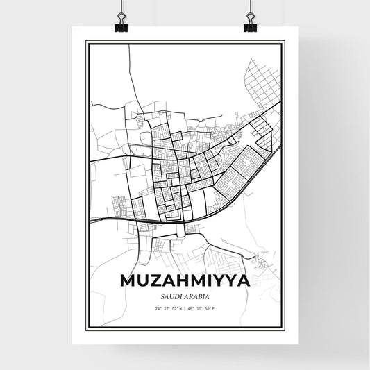 Muzahmiyya Saudi Arabia - Premium City Map Poster