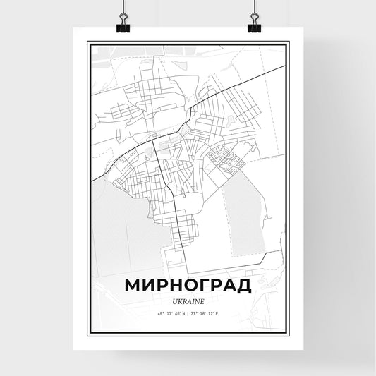 Myrnohrad Ukraine - Premium City Map Poster