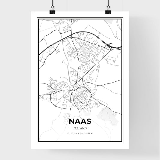Naas Ireland - Premium City Map Poster