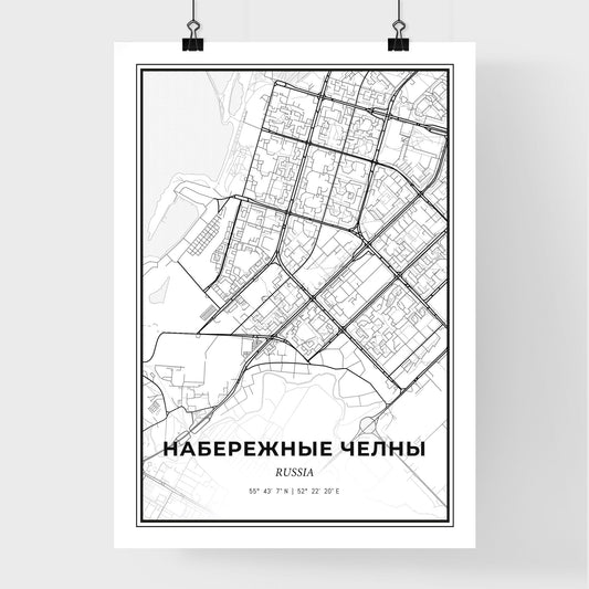 Naberezhnye Chelny Russia - Premium City Map Poster
