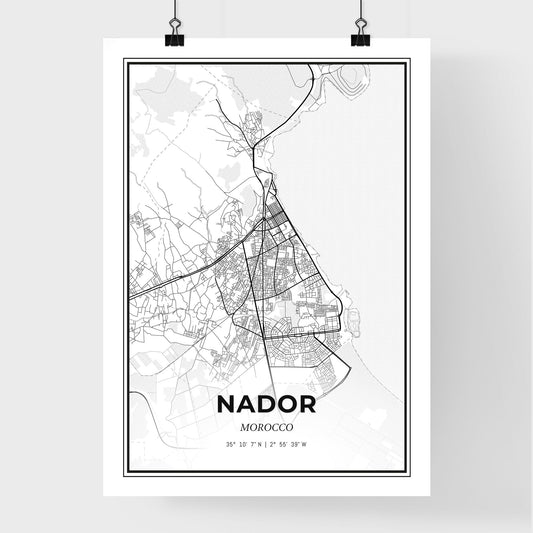 Nador Morocco - Premium City Map Poster