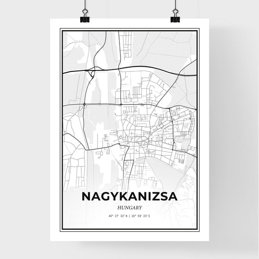Nagykanizsa Hungary - Premium City Map Poster