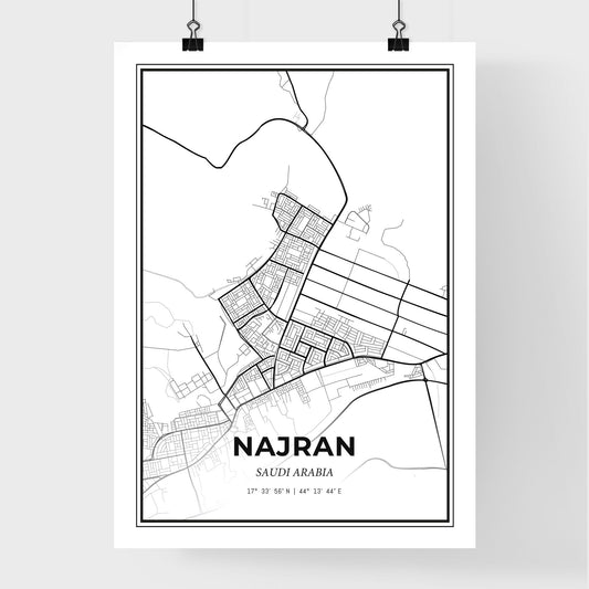 Najran Saudi Arabia - Premium City Map Poster