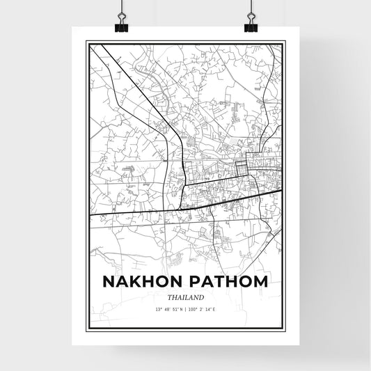 Nakhon Pathom Thailand - Premium City Map Poster