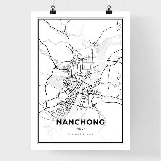 Nanchong China - Premium City Map Poster