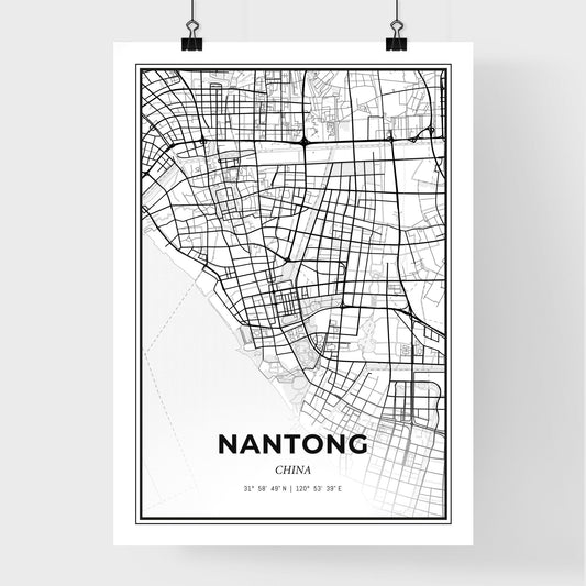 Nantong China - Premium City Map Poster