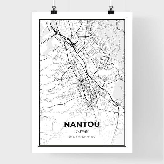 Nantou Taiwan - Premium City Map Poster