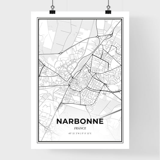 Narbonne France - Premium City Map Poster