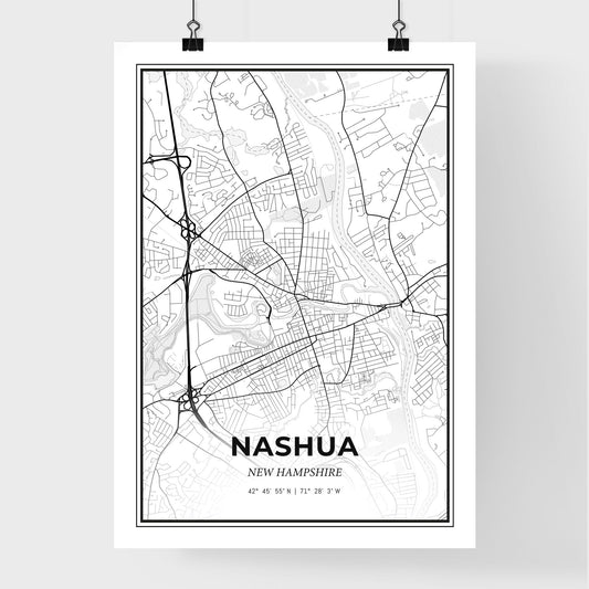 Nashua New Hampshire - Premium City Map Poster
