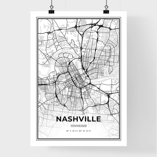 Nashville Tennessee - Premium City Map Poster