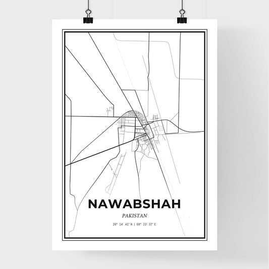Nawabshah Pakistan - Premium City Map Poster