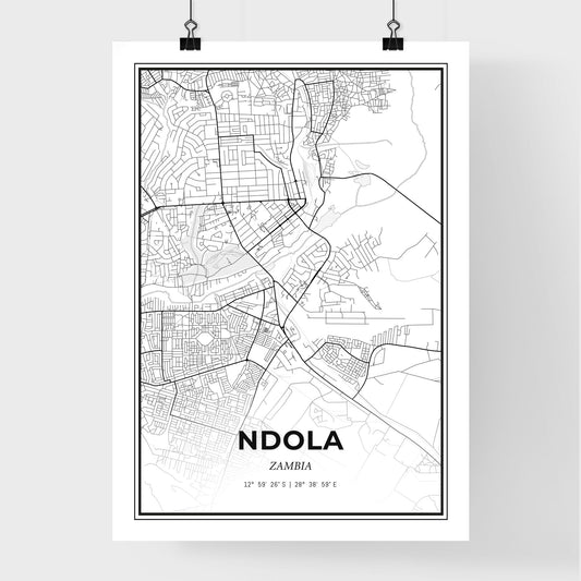 Ndola Zambia - Premium City Map Poster
