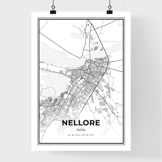 Nellore India - Premium City Map Poster