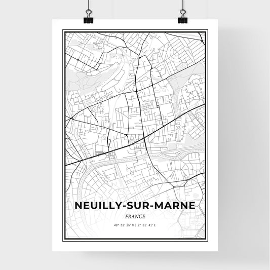 Neuilly-sur-Marne France - Premium City Map Poster