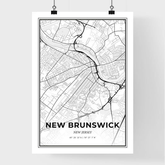 New Brunswick New Jersey - Premium City Map Poster