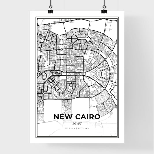 New Cairo Egypt - Premium City Map Poster