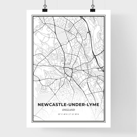 Newcastle-under-Lyme England - Premium City Map Poster