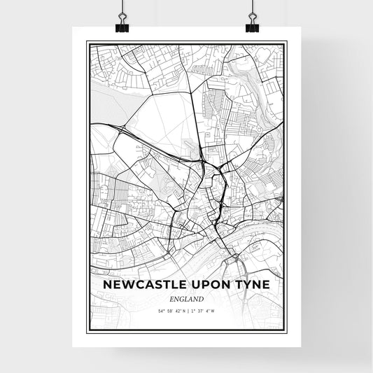 Newcastle upon Tyne England - Premium City Map Poster