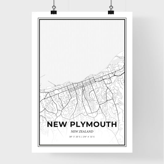 New Plymouth New Zealand - Premium City Map Poster