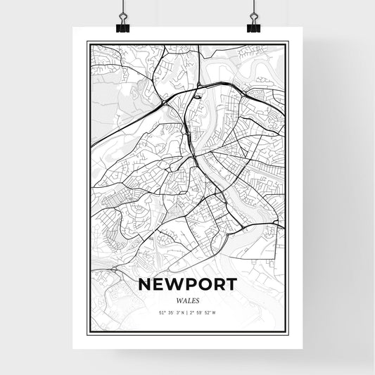 Newport Wales - Premium City Map Poster