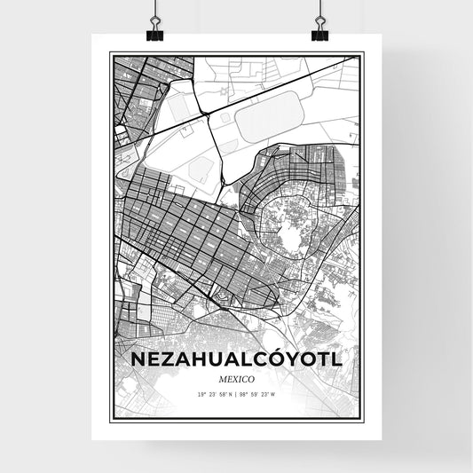 Nezahualcóyotl Mexico - Premium City Map Poster