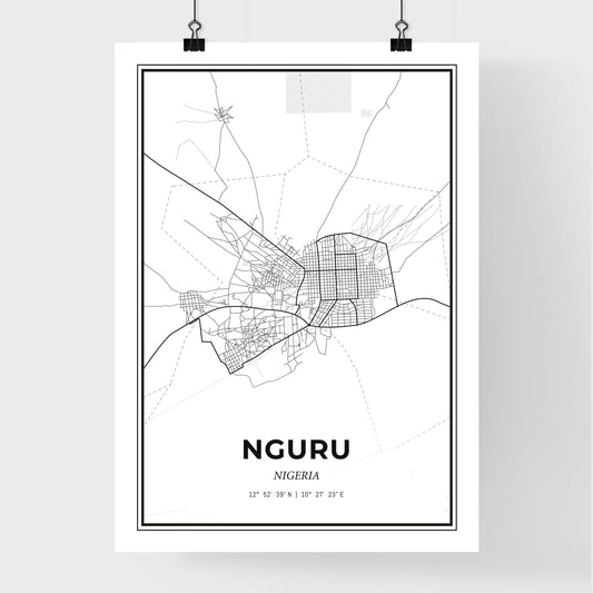 Nguru Nigeria - Premium City Map Poster