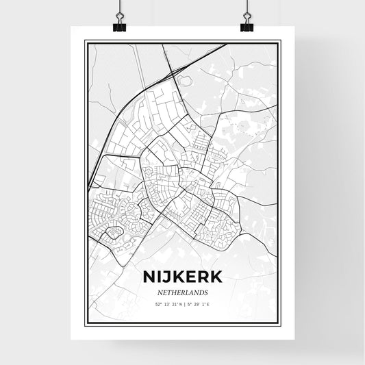 Nijkerk Netherlands - Premium City Map Poster
