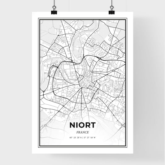 Niort France - Premium City Map Poster