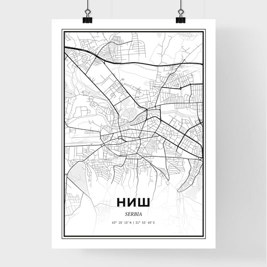 Niš Serbia - Premium City Map Poster
