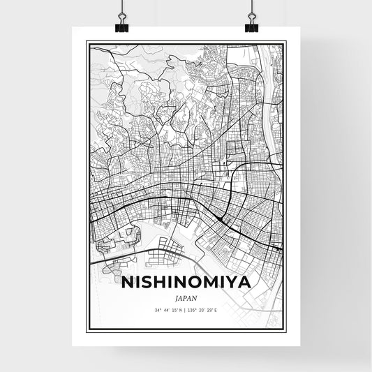 Nishinomiya Japan - Premium City Map Poster