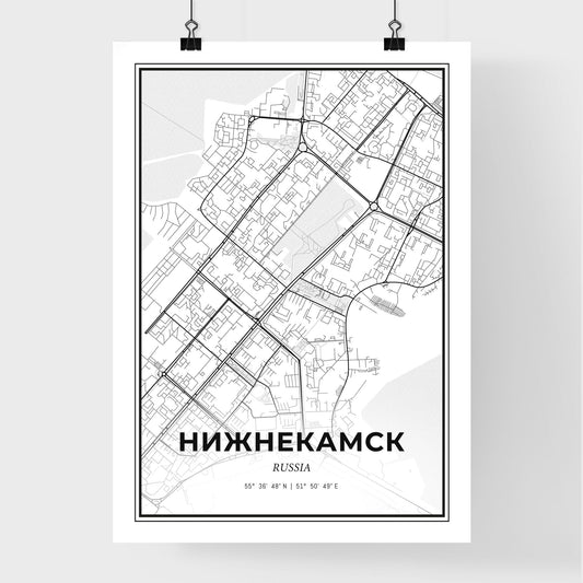 Nizhnekamsk Russia - Premium City Map Poster