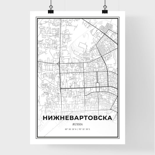 Nizhnevartovsk Russia - Premium City Map Poster