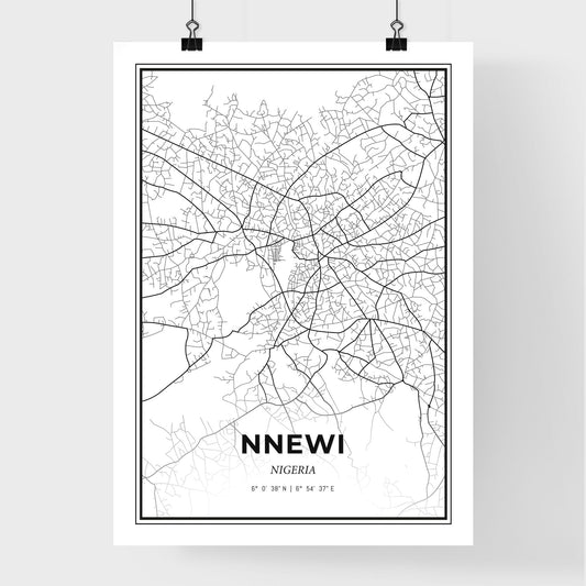 Nnewi Nigeria - Premium City Map Poster