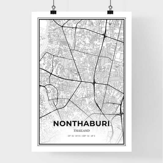 Nonthaburi Thailand - Premium City Map Poster