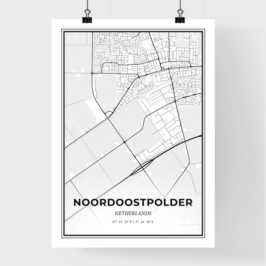 Noordoostpolder Netherlands - Premium City Map Poster