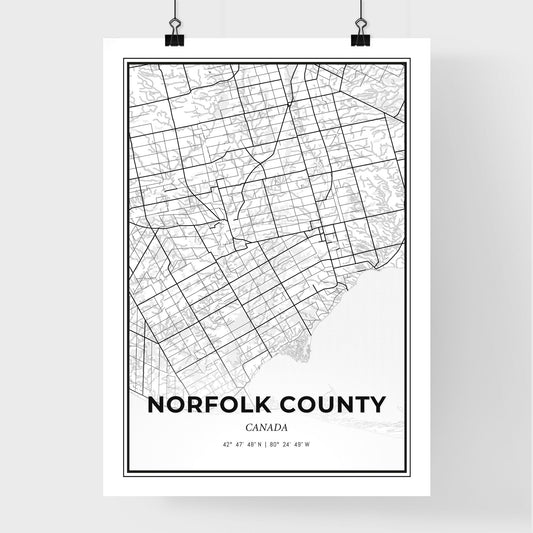 Norfolk County Canada - Premium City Map Poster