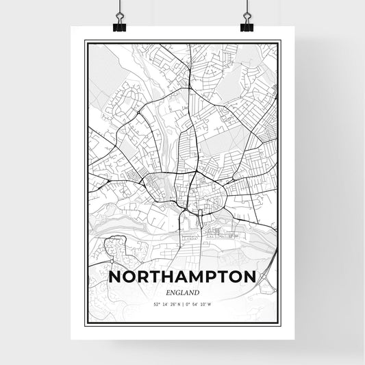 Northampton England - Premium City Map Poster