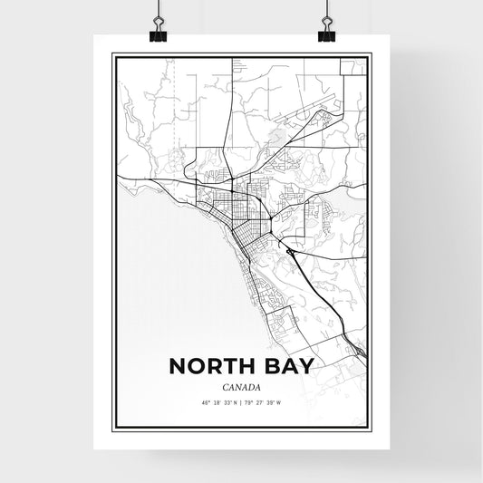 North Bay Canada - Premium City Map Poster